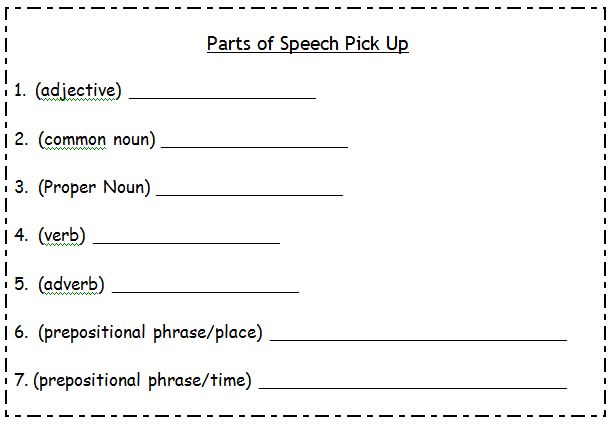 what part of speech is  the word