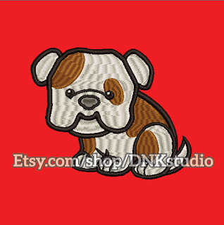 Dog Pitbull Embroidery Design