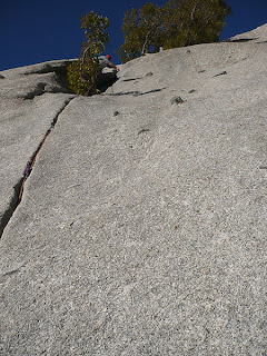 Rich Lambert leading Bushwhack Crack in Little Cottonwood Canyon