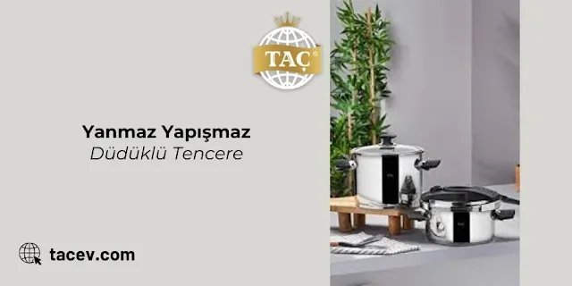 Yanmaz Yapışmaz Taç Düdüklü Tencere - Taç
