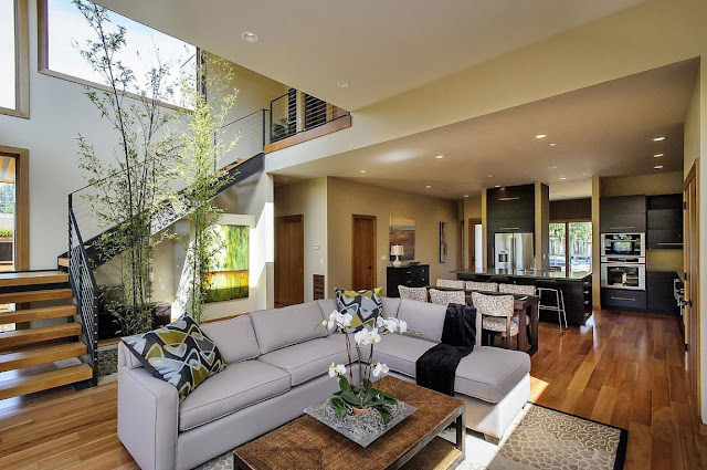Interiors of the Contemporary Style Home in Burlingame