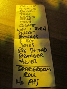 Setlist Dirty York – 7 de Abril 2012