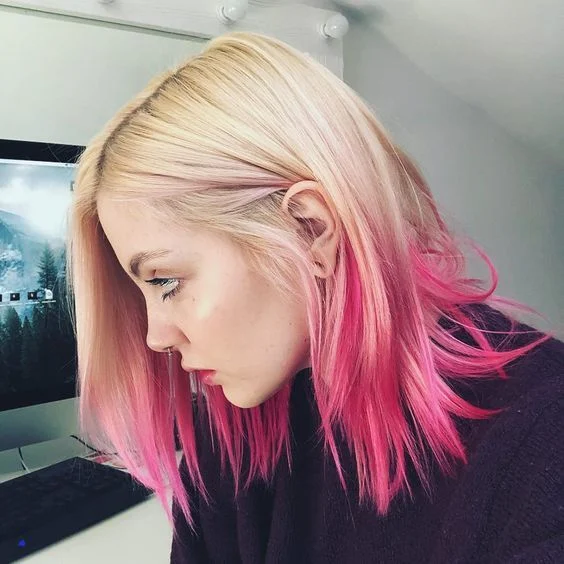 ombre rosa pelo