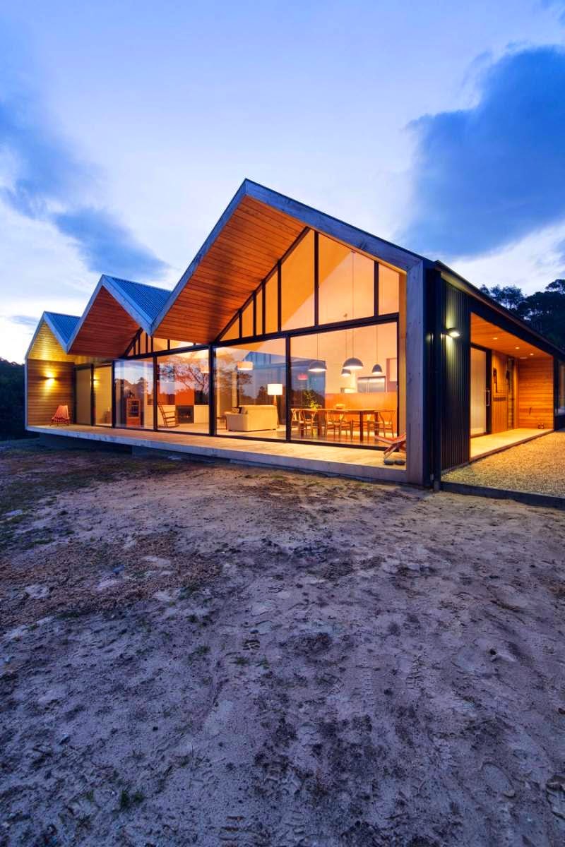  Contemporary  House  with Three Gable Roofs in Tasmania 