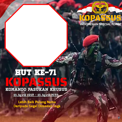 Pasang Twibon HUT KOPASSUS Ke 71 Tahun 2023