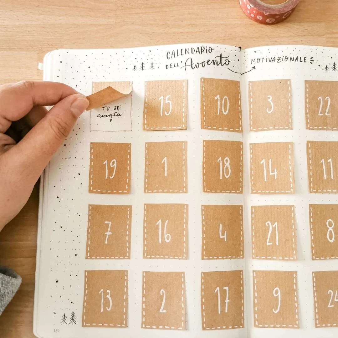 calendario avvento motivazionale bullet journal