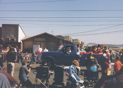Ford Pickup carrying court in the Rainier Days in the Park Parade in Rainier, Oregon on July 12, 2003