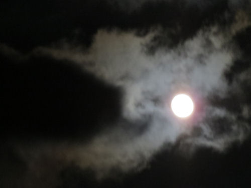 full moon in clouds