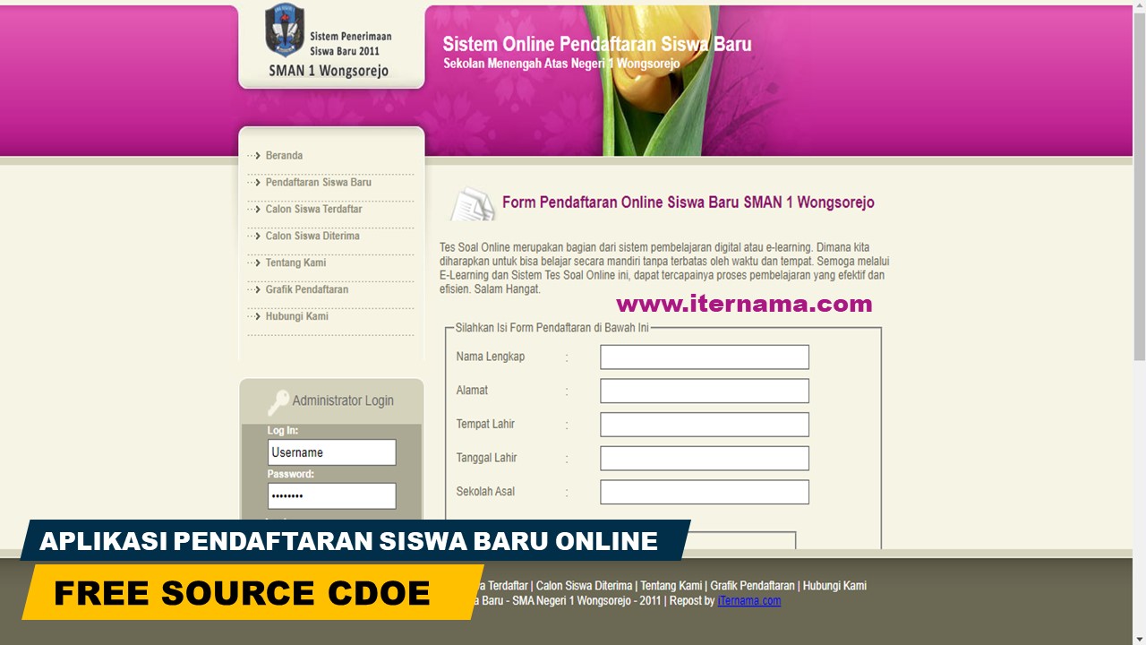 Source Code Aplikasi Pendaftaran Siswa Baru Online (PHP)