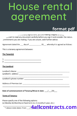 house rental agreement format pdf sample contracts