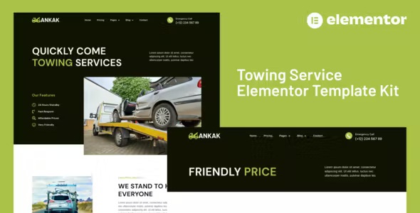 Download Towing Services Elementor Pro Template Kit