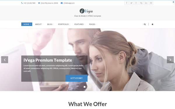 Download iVega - Responsive Website Template