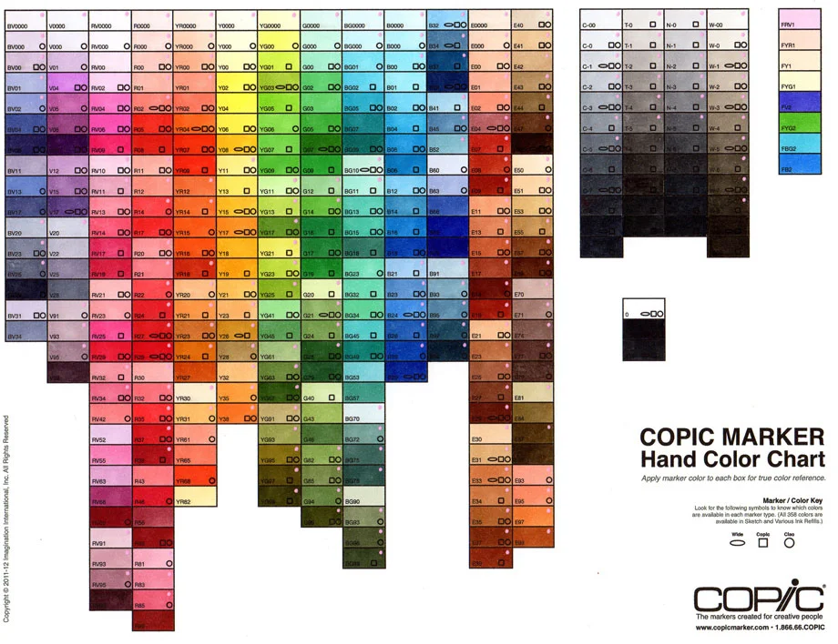 Printable Copic Color Chart