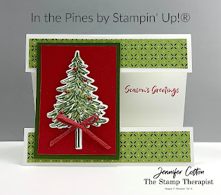 This "split front" card uses Stampin' Up!®'s In the Pines Bundle.  #StampinUp #StampTherapist