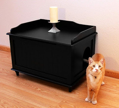 Designer Catbox Litter Box Enclosure Furniture Is Side Table For Hiding Kitty Litter Box