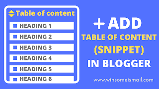 how to add table of content in blogger