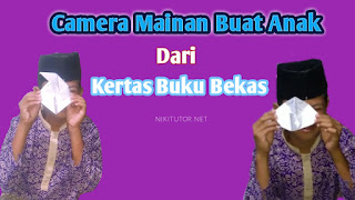 Cara membuat kamera unik mainan anak dengan kertas buku bekas