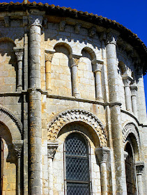 Detail of the church of Saint Maurice la Clouere, Vienne. France. Photographed by Susan Walter. Tour the Loire Valley with a classic car and a private guide.