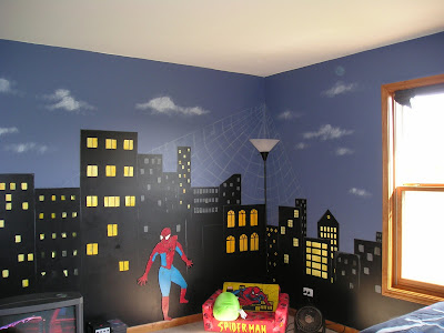 City Themed Bedroom on Bedrooms   Batman  Spiderman   Comic Book Superhero Kids Bedroom Theme