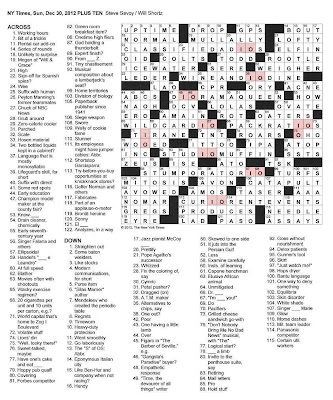 Sunday Crossword on The New York Times Crossword In Gothic  12 30 12     Plus Ten