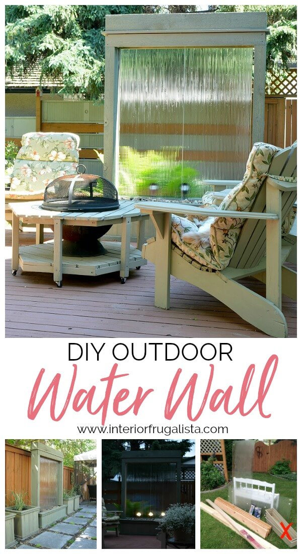 This stunning DIY Water Wall built for under $300 is the perfect backyard water feature for deck or patio with the relaxing sound of trickling water.