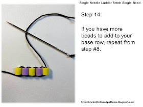 Click the image to view the single needle ladder stitch beading tutorial step 14 image larger.