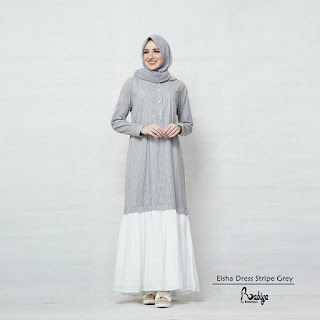 Eisha Dress Stripe Grey 