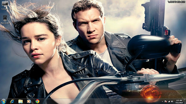 Emilia Clarke on bike - Terminator Genisys