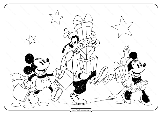 Mickey mouse and friends Christmas coloring pages 1