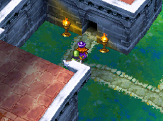 Alena's party enters the rear of Zamoksva Castle, Alena's home in Dragon Quest IV.