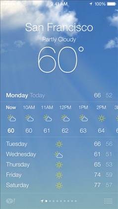 Apple iOS 7 Weather