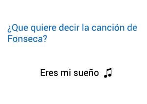 Significado de la canción Eres Mi Sueño Fonseca.