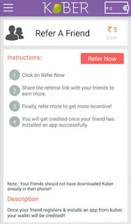 Kuber app refer and earn