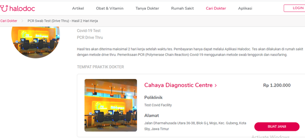 halodoc, pcr test, pcr test surabaya