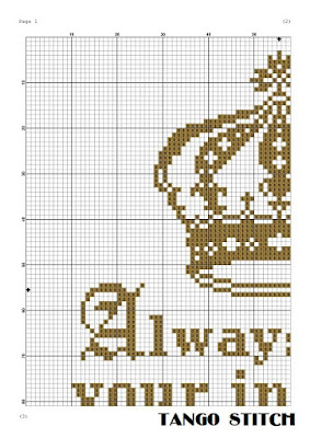 Always wear your invisible crown funny cross stitch pattern, Tango Stitch