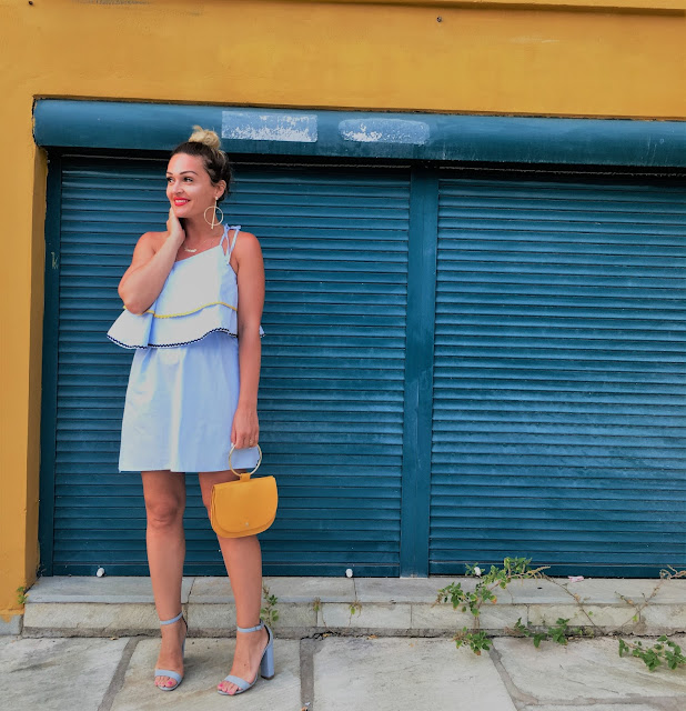 Celine bag, what to wear with mustard yellow, how to wear baby blue color, summer outfit inspiration, schutz shoes, best canadian fashion bloggers, best of streetstyle, best wearable style, affordable fashion blogger, moda blogerke, fashion blogger