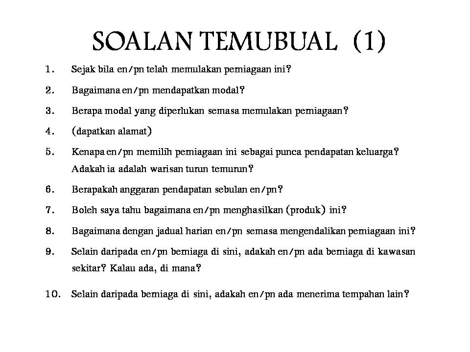 Contoh Soalan Temubual Sejarah - Contoh Now