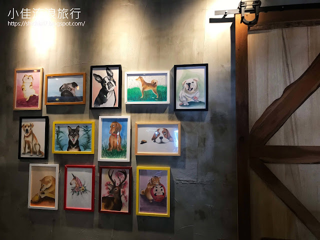 捲尾巴寵物餐廳動物畫像