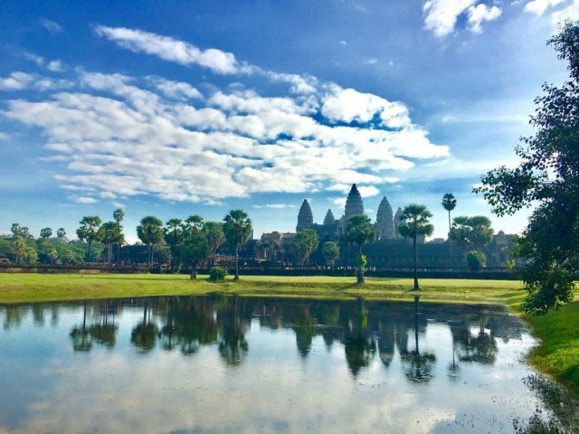 the amazing Angkor Wat after sunrise in Siem Reap Cambodia