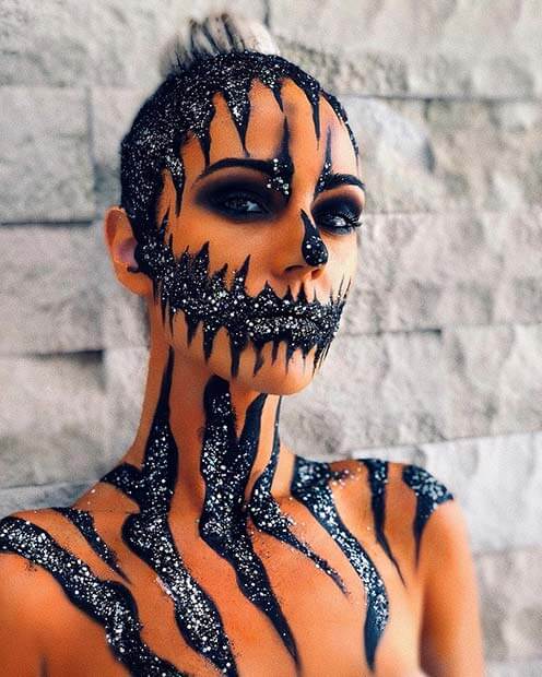 20+ Creative DIY Pumpkin Halloween Makeup Styles In 2019