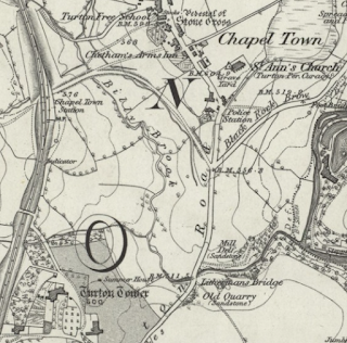 Chapeltown & Turton Tower - 1850 OS Map six-inch