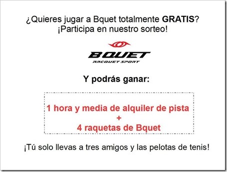 ¿Quieres jugar a Bquet totalmente gratis? Participa en el sorteo y disfruta del deporte de moda.