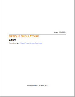 Cours d'Optique Ondulatoire