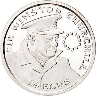 Gibraltar 14 Ecus Silver Coin 1993 Sir Winston Churchill