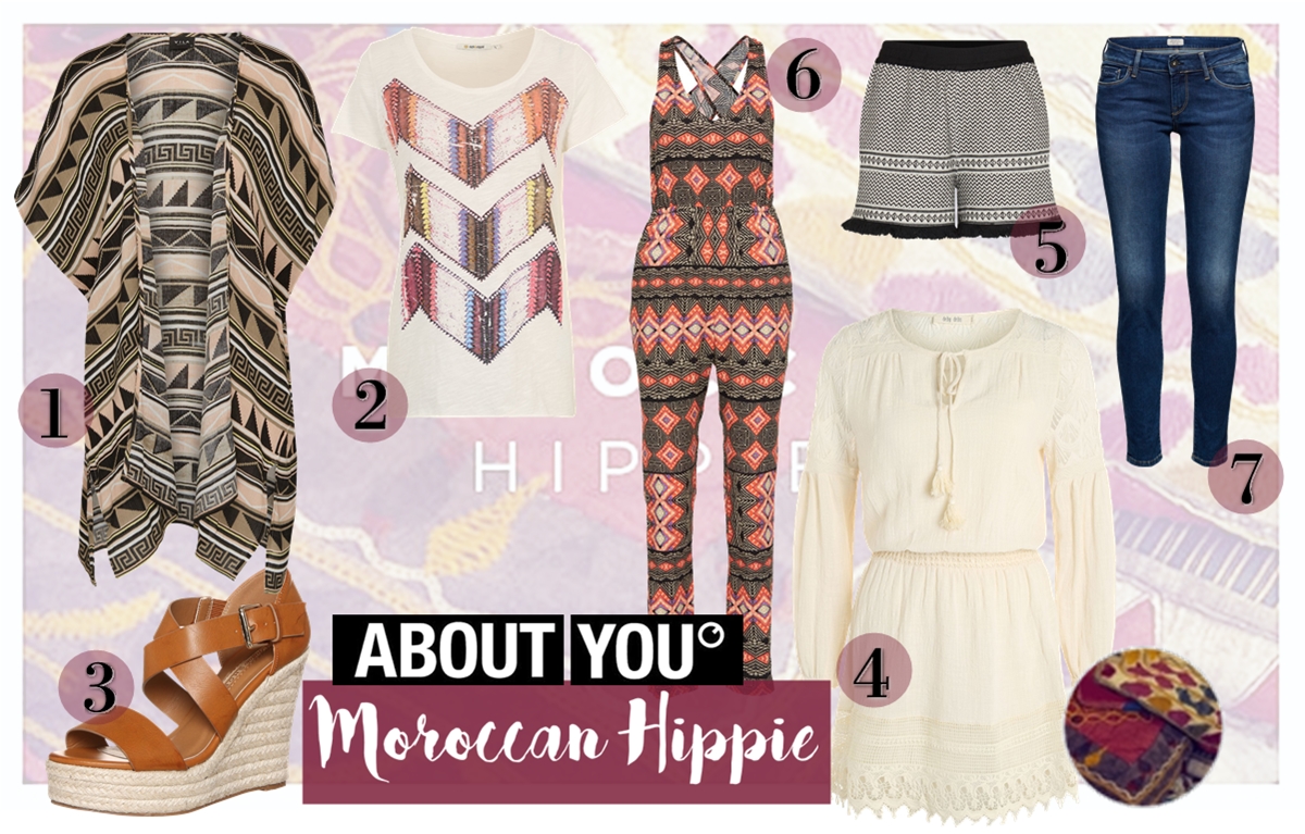 Morocca Hippie - Boho Style Fashion Items Collage