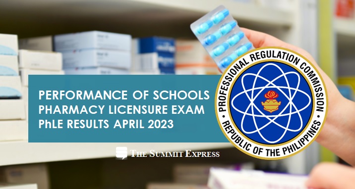 PERFORMANCE OF SCHOOLS: April 2023 Pharmacy board exam results