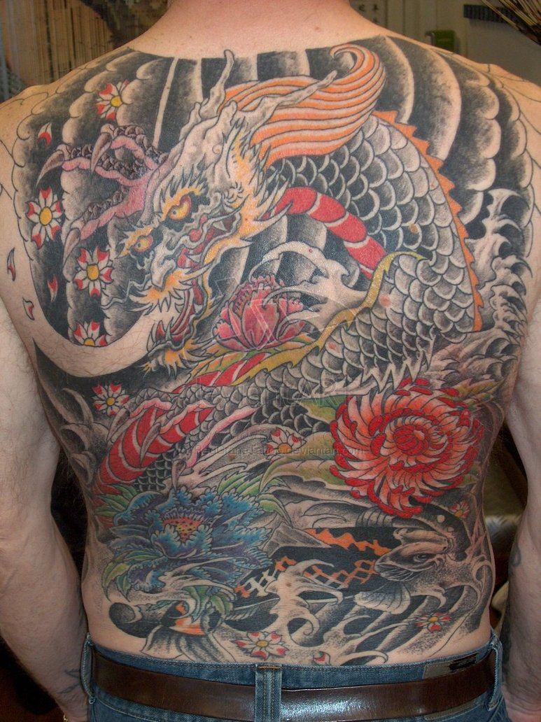 tattoo designs stars tattoo star: Japanese Back Tattoo Design