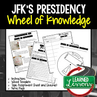 JFK,  Progressive Era, American History Activity, American History Interactive Notebook, American History Wheel of Knowledge