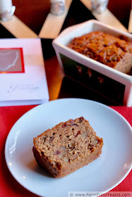 a slice of sweet sausage, cranberry, and walnut bread terrific with coffee or tea, or as a breakfast on the go