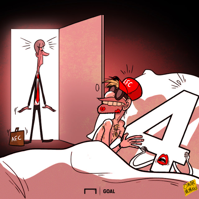 Arsenal and Liverpool cartoon